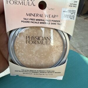 Physicians Formula ~ Mineral Wear Face Powder~ Buff Beige~ Spf 16‎ ~NIB